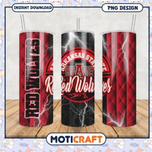 Arkansas State Red Wolves Tumbler PNG Design Image