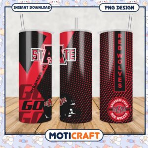 Arkansas State Red Wolves Tumbler PNG Design Template