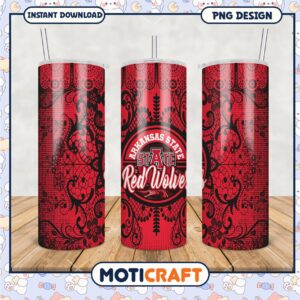 Arkansas State Red Wolves Tumbler PNG Design for Fans