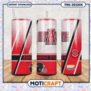 Arkansas State Red Wolves Tumbler Design PNG File Download