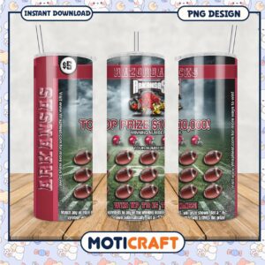 Arkansas Razorbacks Tumbler Design PNG for Football Fans