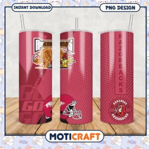 Arkansas Razorbacks Tumbler Design PNG for Fans