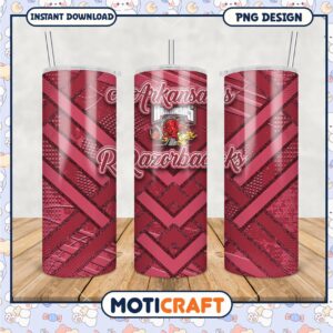 Arkansas Razorbacks Tumbler Design PNG File Download