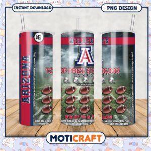 Arizona Wildcats Tumbler PNG with $100000 Prize Details