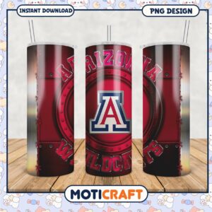 Arizona Wildcats Tumbler PNG Design Unique and Customizable