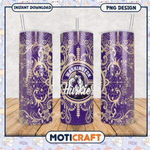 Washington Huskies Tumbler PNG Decorative Design Template