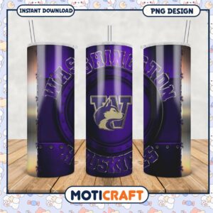 Washington Huskies Tumbler Design for College Fans PNG