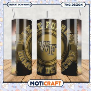 Wake Forest Demon Deacons Tumbler Design PNG File for Fans