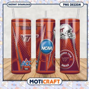 Virginia Tech Hokies Tumbler PNG NCAA Football Design