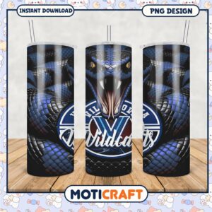Villanova Wildcats Tumbler PNG Design with Snake Motif