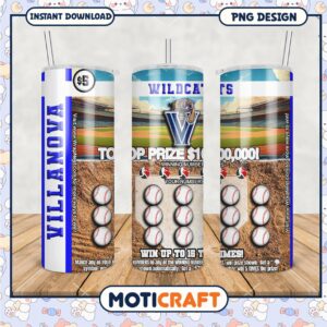Villanova Wildcats Tumbler PNG Design for Sports Fans