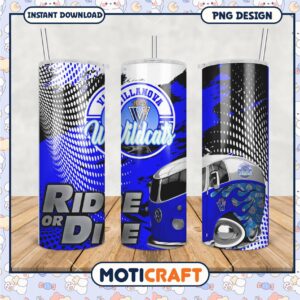 Villanova Wildcats Ride or Die Tumbler Design PNG File