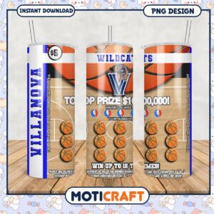 Villanova Wildcats Basketball Tumbler PNG Design Download