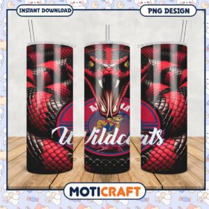Vibrant Arizona Wildcats Tumbler PNG Design for Fans