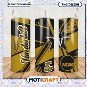 Vanderbilt University NCAA Tumbler Design PNG File Download