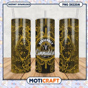 Vanderbilt Commodores Tumbler Design PNG for Fans