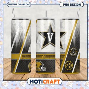 Vanderbilt Commodores Tumbler Design PNG Downloadable File