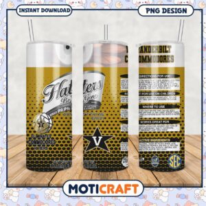 Vanderbilt Commodores Haters Be Gone Tumbler PNG Design