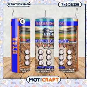 UTSA Roadrunners Tumbler PNG Baseball Lottery Ticket Design