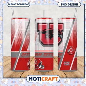 Utah Utes Tumbler Design PNG Bold Logo Sports Fans Gift
