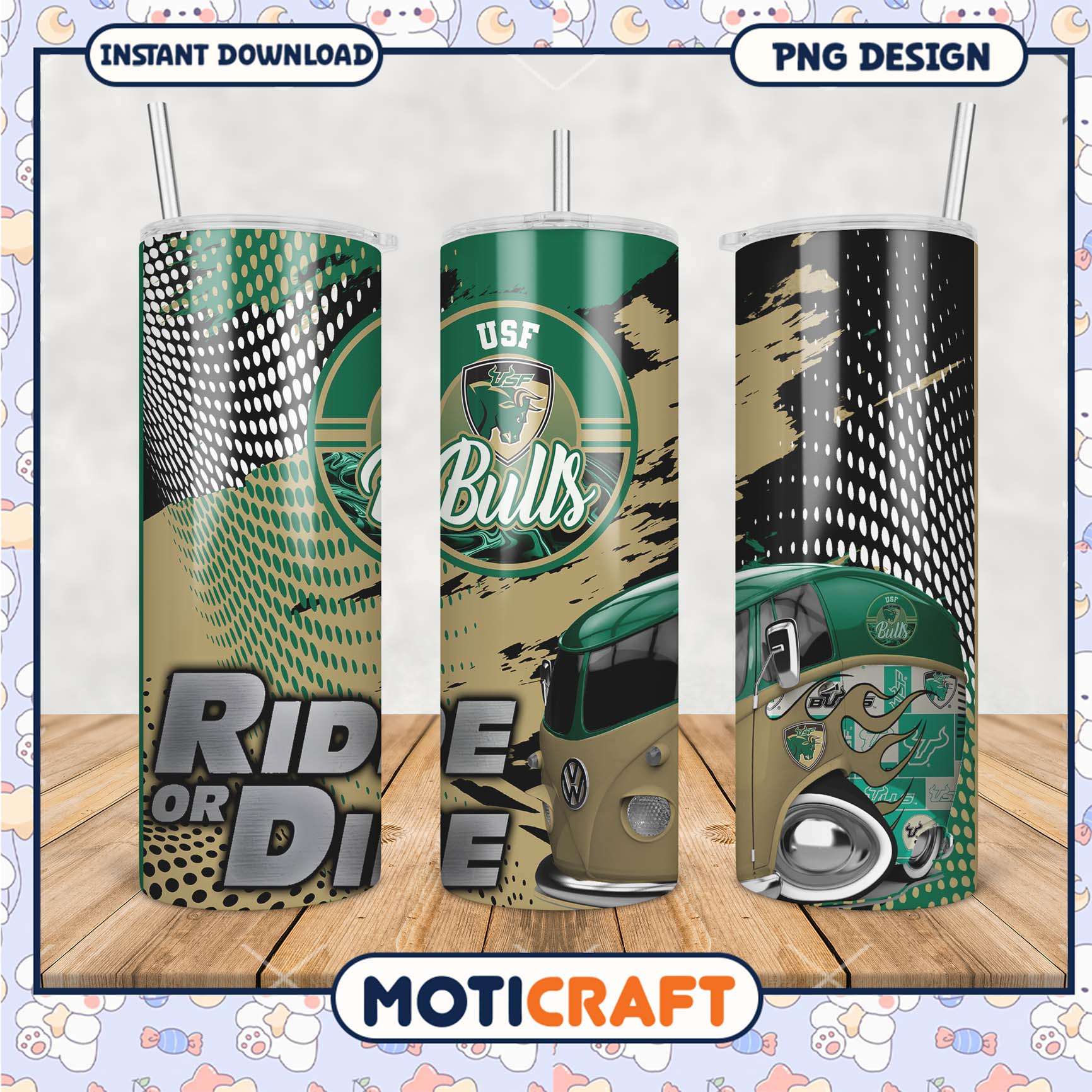USF Bulls Ride or Die Tumbler PNG Design for Fans USF Bulls Ride or Die Tumbler PNG Design for Fans