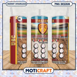 USC Trojans Tumbler Design Featuring Baseball Theme PNG