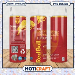USC Trojans Red Bull Limited Edition Tumbler PNG Design
