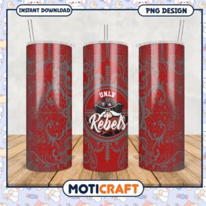 UNLV Rebels Tumbler Design PNG for Creative Projects