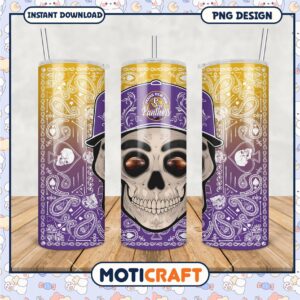 Unique Skull Design Tumbler PNG for Sports Fans Decor