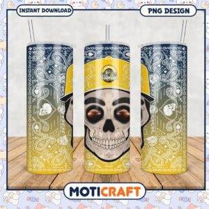 Unique Michigan Wolverines Skull Tumbler Design PNG Art