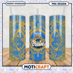 UCLA Bruins Tumbler PNG Vintage Floral Design Concept