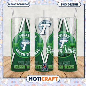 Tulane Green Wave Tumbler PNG Design for Fans and Collectors