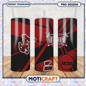 Troy Trojans NCAA Tumbler Design Red and Black PNG File