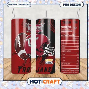 Troy Trojans Fan Tumbler PNG Design for Game Day Cheers