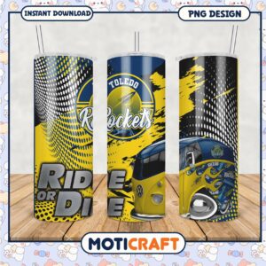 Toledo Rockets Tumbler Design Ride or Die Vintage Style PNG