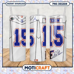 Tim Tebow Authentic Jersey Tumbler PNG Design File