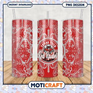 Texas Tech Red Raiders Tumbler PNG Graphic Design File