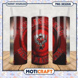 Texas Tech Red Raiders Tumbler Design PNG Downloadable Art