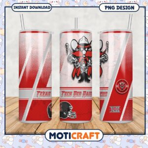 Texas Tech Red Raiders Stylish Tumbler PNG Design Graphic