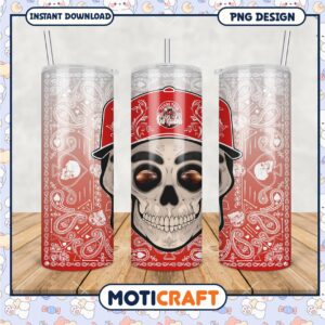 Texas Tech Red Raiders Skull Design Tumbler PNG Image