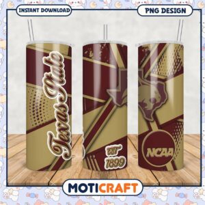 Texas State University NCAA Tumbler PNG Design Template
