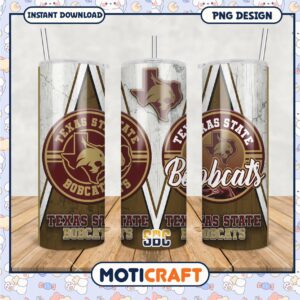 Texas State Bobcats Tumbler PNG for Fans and Collectors