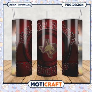 Texas State Bobcats Tumbler PNG Design for Fans