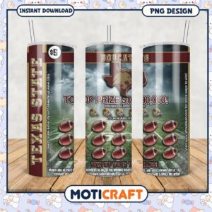 Texas State Bobcats Tumbler Design with Winning Numbers Theme