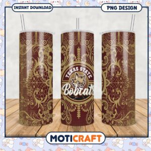Texas State Bobcats Tumbler PNG Design for Fans and Gifts