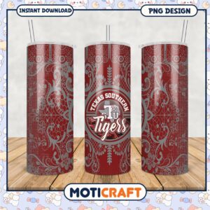 Texas Southern Tigers Tumbler PNG Design for Fans 55 Characters