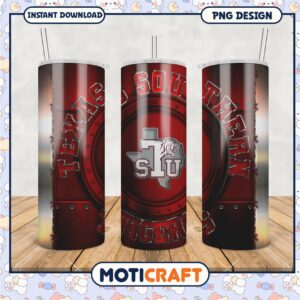 Texas Southern Tigers Tumbler Design Downloadable PNG Image