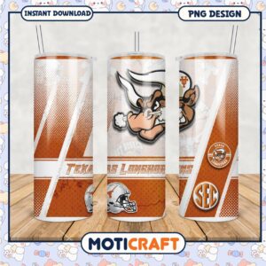 Texas Longhorns Tumbler PNG Team Spirit Drinkware Design