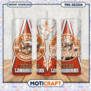 Texas Longhorns Tumbler PNG Design for Sports Fans