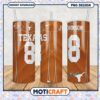 Texas Longhorns Tumbler PNG Design Featuring Player Number 8 1 Texas Longhorns Tumbler PNG Design Featuring Player Number 8